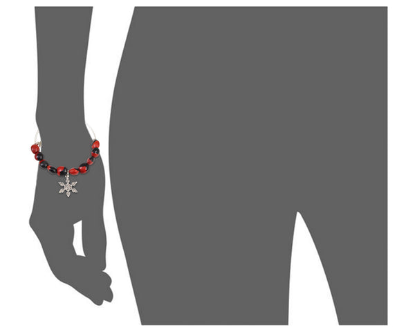 Snowflake Christmas Charm Adjustable Bangle Bracelet