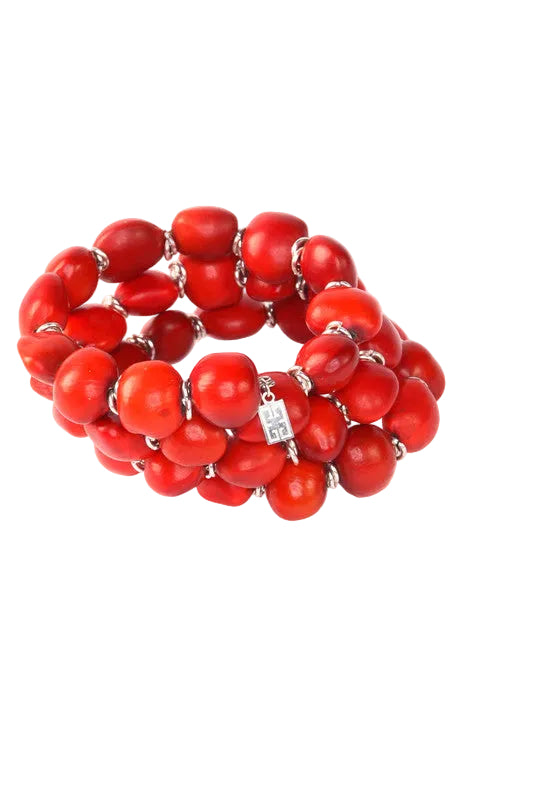 Adjustable Huayruro seed wrap bracelet handmade Peruvian good luck jewelry style 2 by Evelyn Brooks