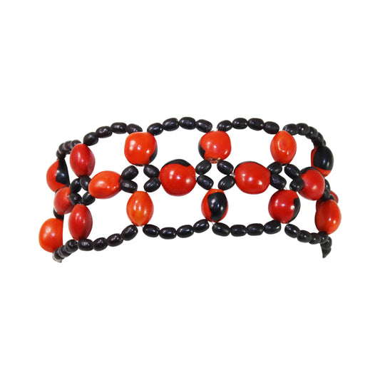 Pulsera ecológica de buena suerte para mujer con significativas semillas de Huayruro de 6” - 8.5”