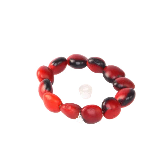 Huayruro good luck bracelet handmade stretchy Peruvian bead bracelet by Evelyn Brooks Peru