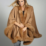 Luxury & Stylish Baby Alpaca Reversible Ruana Wool Warm Cape - One Size Fits All