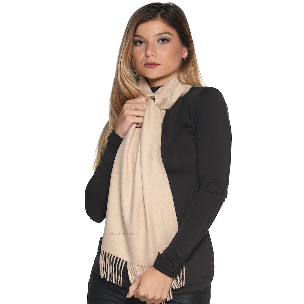 Elegante bufanda cálida reversible de lana de alpaca peruana pura para hombres y mujeres