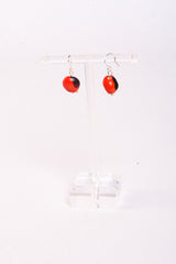 Silver/Gold Dangle Classic Red & Black Good Luck Earrings
