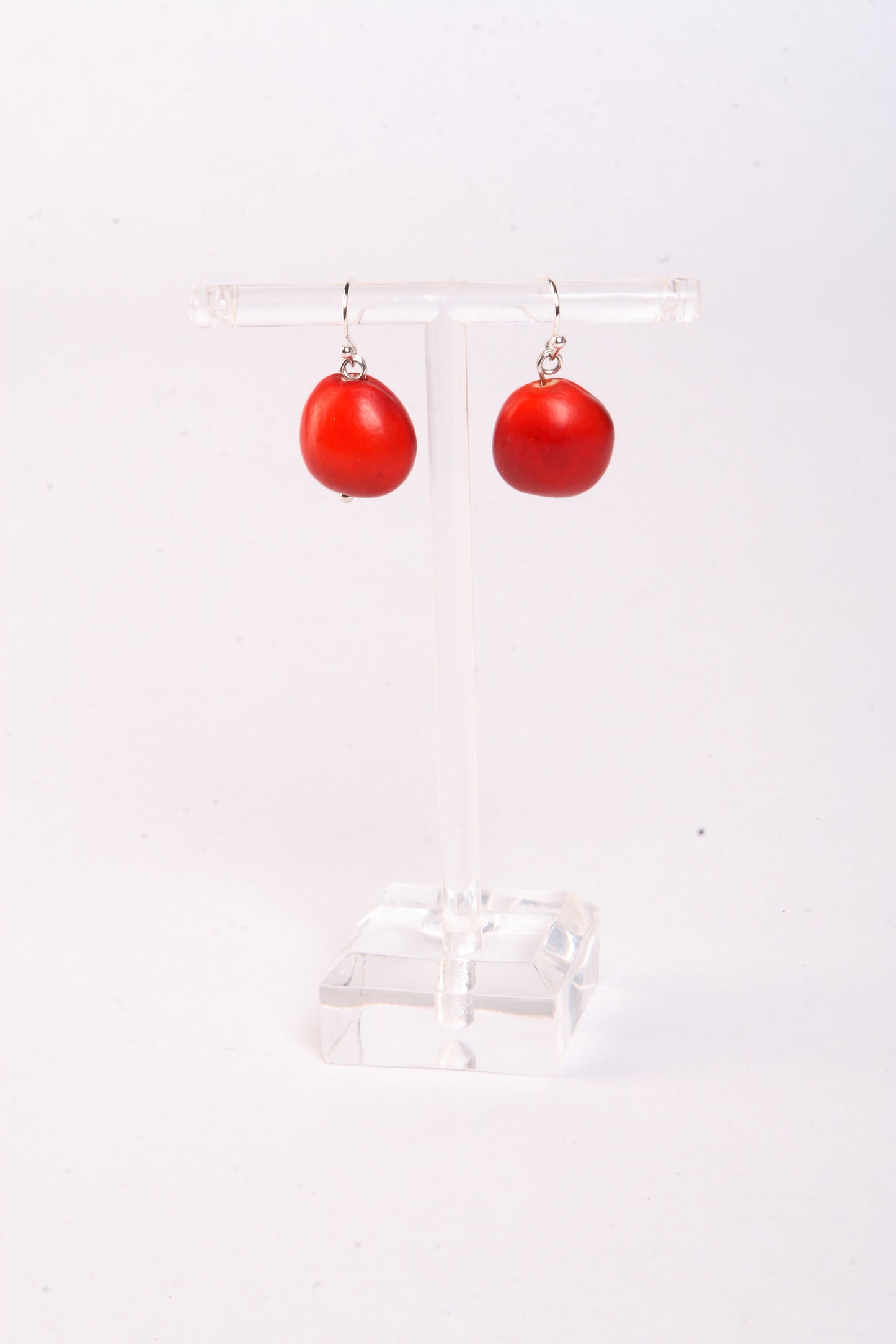 Silver/Gold Dangle Classic Red & Black Good Luck Earrings