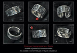 “Moschik” Peruvian Inspired Geometric Love Exchange Unisex Sterling Silver Rings - EvelynBrooksDesigns
