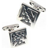 “Moschik” Peruvian Inspired Geometric Sterling Silver Cufflinks - EvelynBrooksDesigns