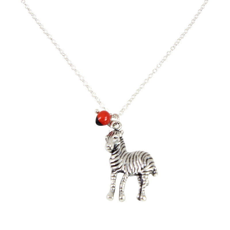 Adjustable Silver Tone Good Luck Charm Necklace w/ Huayruro Red & Black Seed Beads 16" - 18" - Peru Gift Shop